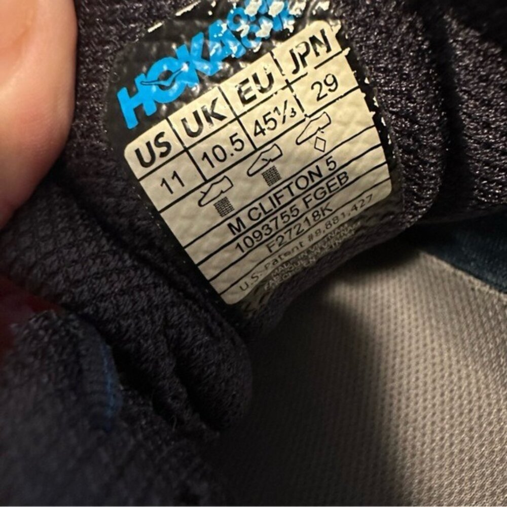 Hoka One One Clifton 5 1093755 FGEB Mens US 11 Running Shoes Gray Sneakers - Picture 13 of 14